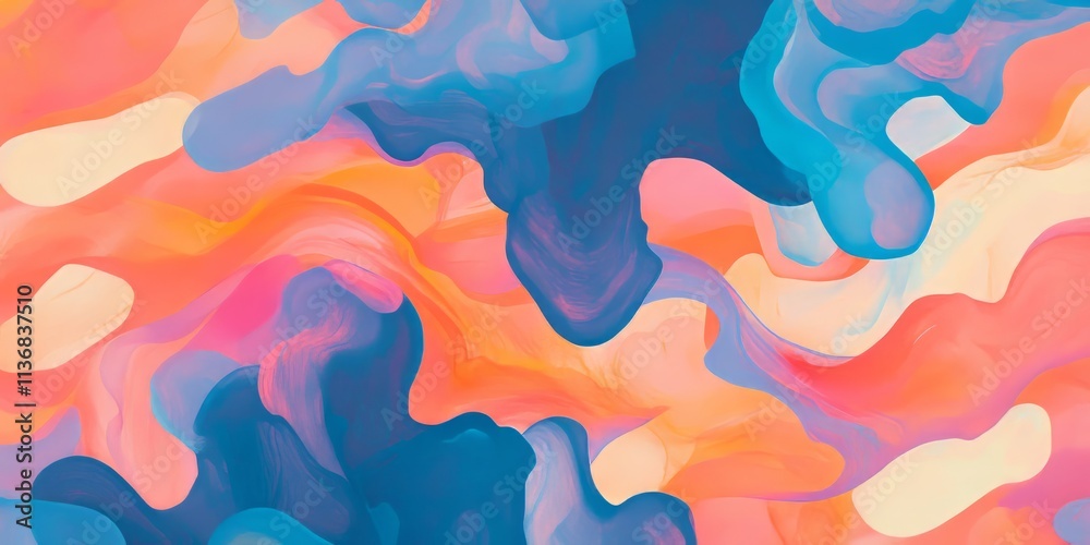 Aufkleber Vibrant ink pool textures create dynamic visual effects with contrasting bright colors and clean shadows