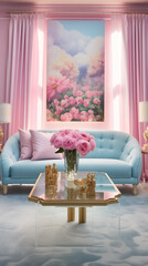 A contemporary living room featuring a matching sofa, a coffee table, and books, creating a warm, inviting atmosphere.