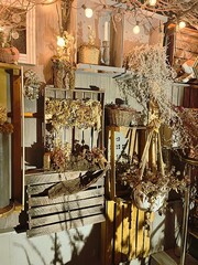 Aesthetic warm vintage photo with Christmas decorations