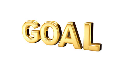 Golden 3D Goal Text  Success  Achievement  Ambition  Target