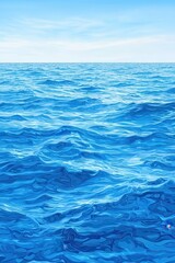 Obraz premium Vibrant blue ocean waves under a clear sky, reflecting shades of blue and turquoise.