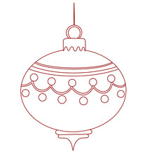 Christmas ornament outline illustration