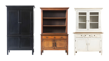 Antique Wooden Cabinets  Hutch  Cupboard Set  Farmhouse Style  Rustic Furniture  Vintage S