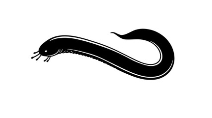 Fototapeta premium The body of an Ascaris worm, showing its smooth, cylindrical shape and tapered ends, Vectorized Animal Art