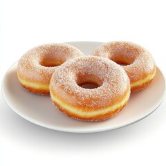 Delightful glazed doughnuts dusted with powdered sugar, perfect as a treat for any occasion or sweet craving.