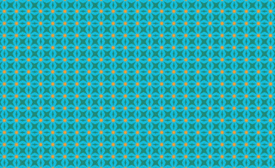 Teal and Orange Geometric Star Pattern