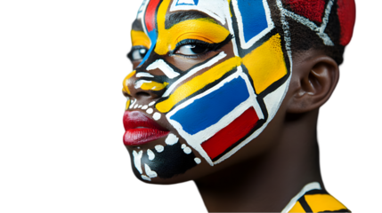 Colorful Abstract Face Paint  Bold Makeup  Woman Portrait  Art  Culture  Beauty