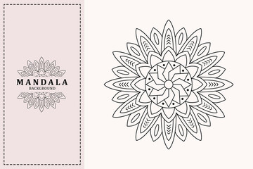 Elegant Mandala Flower Design in black