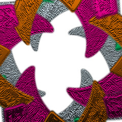 An abstract transparent iridescent shattered glass vignette design element overlay.