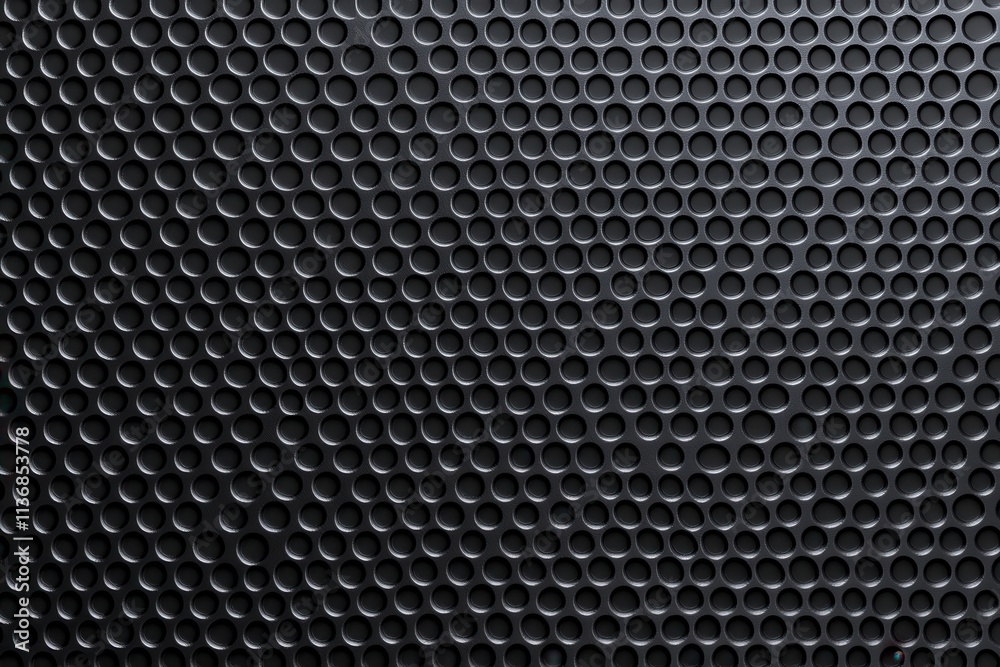 Poster a textured black wall featuring a pattern of raised circular elements creating an intriguing visual 