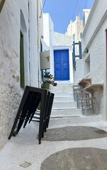 alleysways on greek island Amorgos, Agean Sea