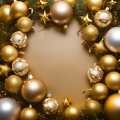 Merry Christmas, balls, lights, gold - 43