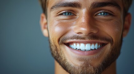 Naklejka premium Portrait of a man with a smile.