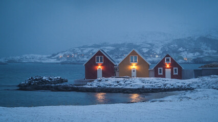 Panoramic view on Kvaloya Island in Norway