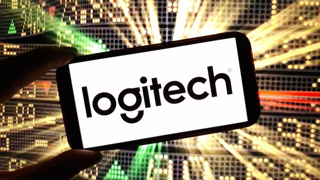 Konskie, Poland - December 14, 2024: Logitech company logo displayed on mobile phone