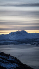 The view from Fjellheisen Viewpoint in Tromso, Norway