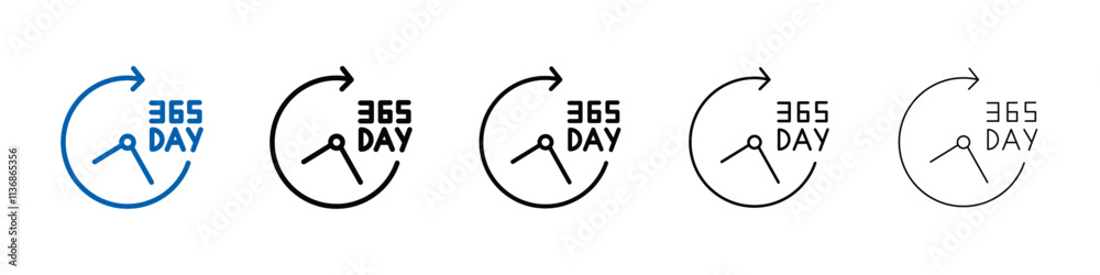 Aufkleber 365 day icon outline vector logo for web ui