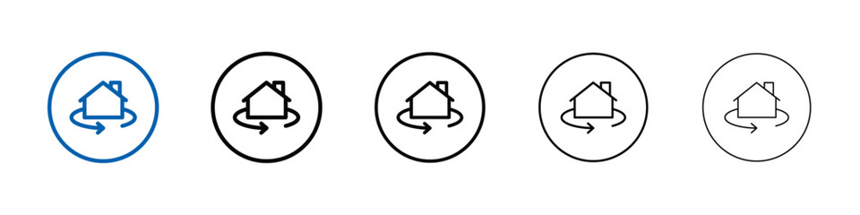 360 degree house icon Outline vector logo for web ui