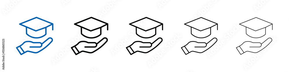 Poster accessible or free education icon outline vector logo for web ui