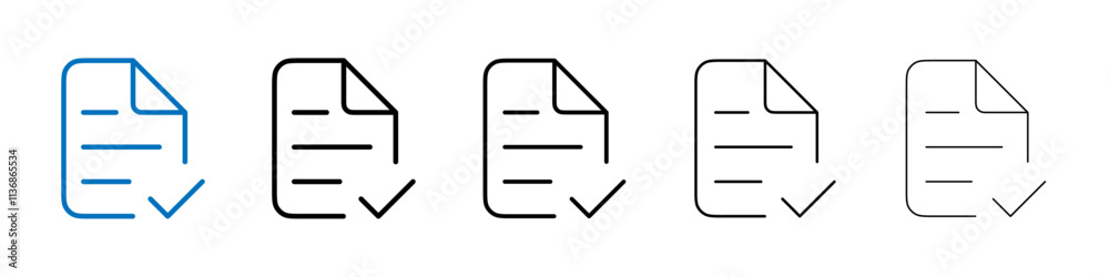 Aufkleber Accept document icon Outline vector logo for web ui