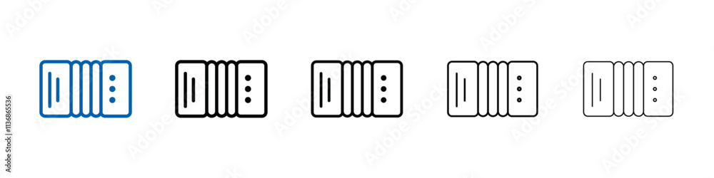 Poster Accordion icon Outline vector logo for web ui