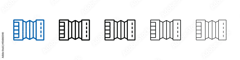 Poster accordion icon Outline vector logo for web ui