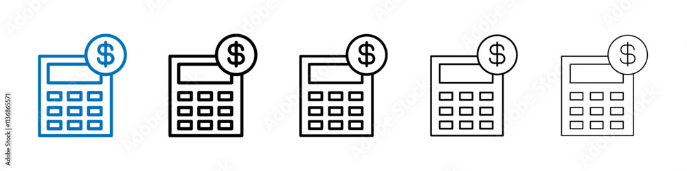 Poster accounting icon outline vector logo for web ui