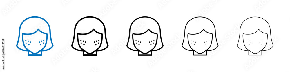 Poster Acne icon Outline vector logo for web ui
