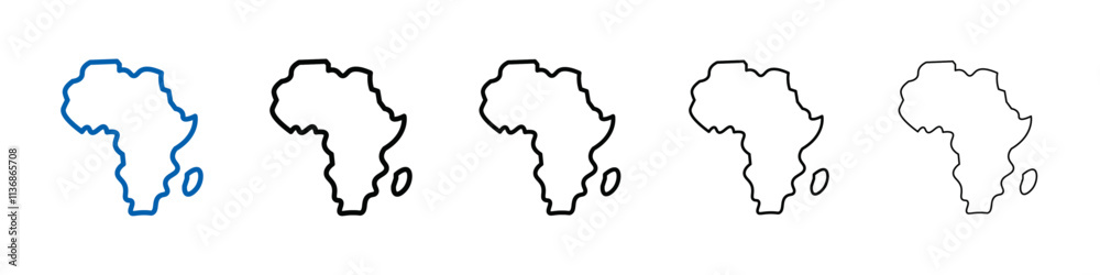 Poster africa map icon outline vector logo for web ui