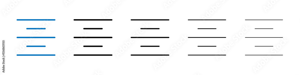 Poster align center icon outline vector logo for web ui