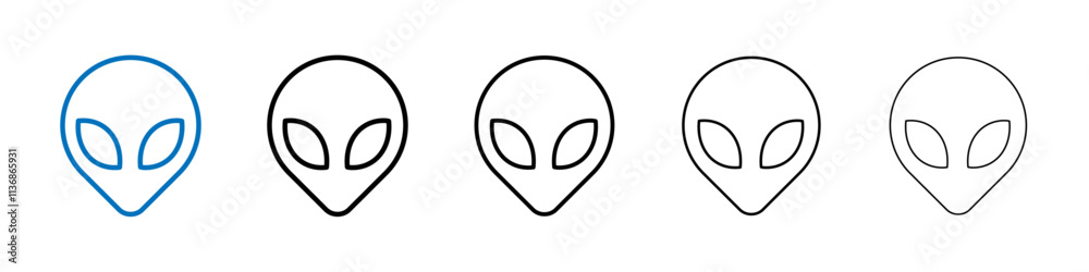 Poster Alien icon Outline vector logo for web ui