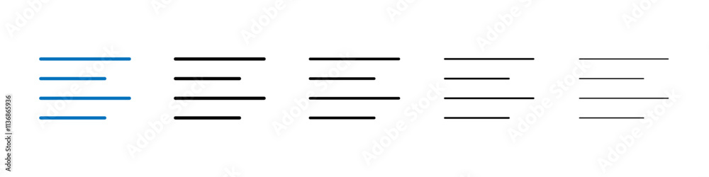 Poster align left icon outline vector logo for web ui