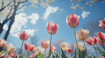 Fototapeta premium Pink and White Tulips