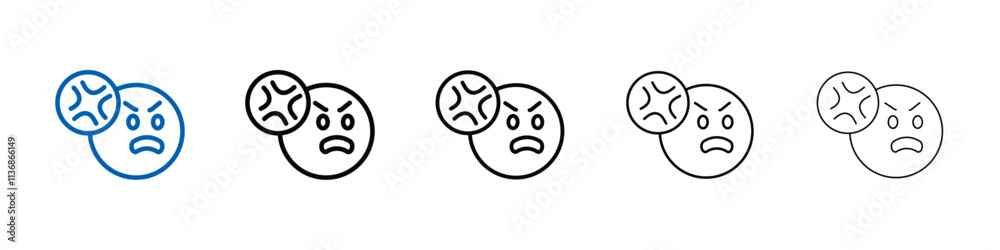 Poster Anger icon Outline vector logo for web ui
