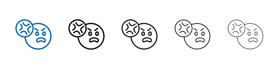 Anger icon Outline vector logo for web ui