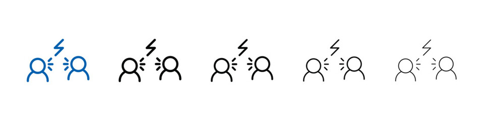Angry people conflicts icon Outline vector logo for web ui