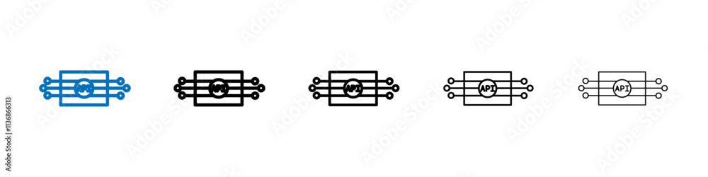 Poster API icon Outline vector logo for web ui
