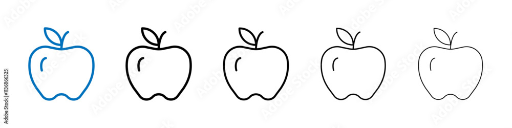 Poster apple icon outline vector logo for web ui