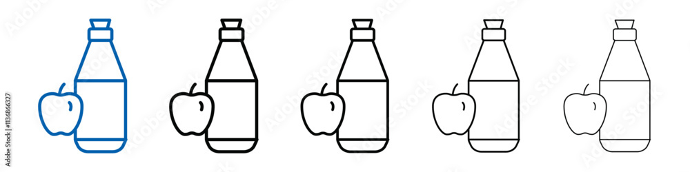 Poster apple cider vinegar icon outline vector logo for web ui
