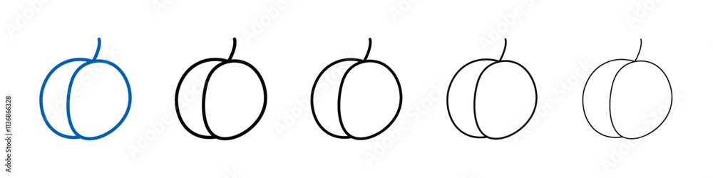 Poster apricot icon outline vector logo for web ui