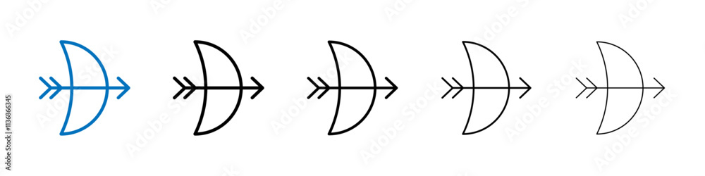 Poster Archery icon Outline vector logo for web ui