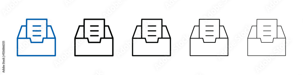 Aufkleber Archive folders icon Outline vector logo for web ui