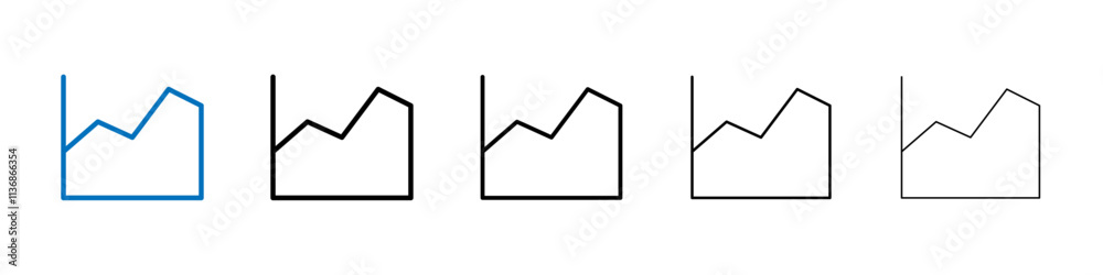 Poster area chart icon outline vector logo for web ui