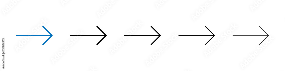 Aufkleber arrow right icon outline vector logo for web ui