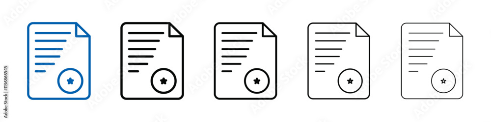 Aufkleber assessment icon Outline vector logo for web ui