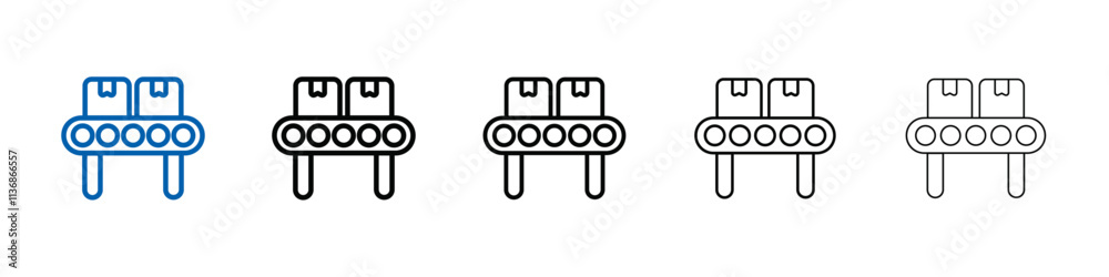 Aufkleber Assembly line icon Outline vector logo for web ui