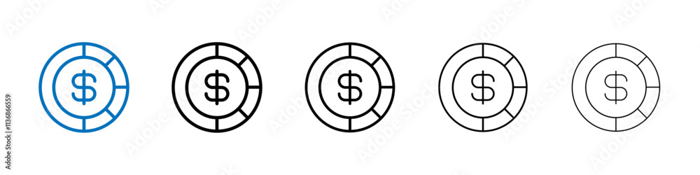 Poster Asset allocation icon Outline vector logo for web ui