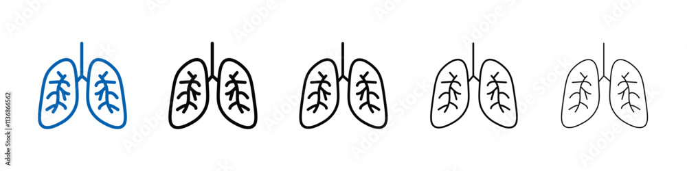 Poster Asthma icon Outline vector logo for web ui