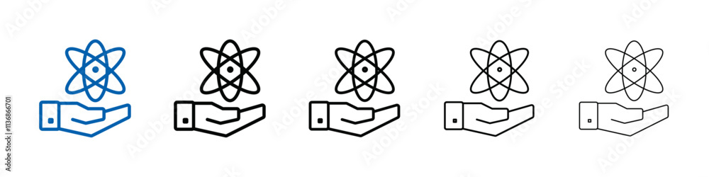 Poster Atom scientific icon Outline vector logo for web ui