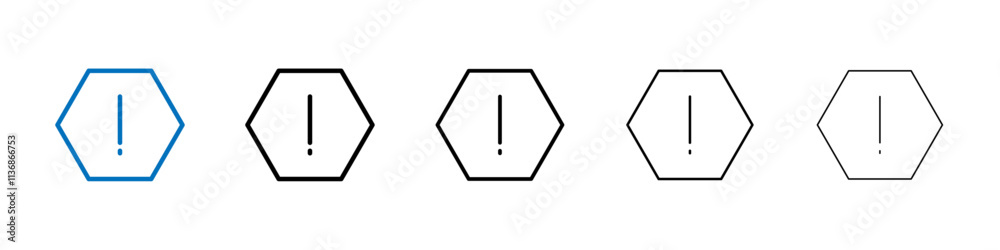 Poster Attention icon Outline vector logo for web ui